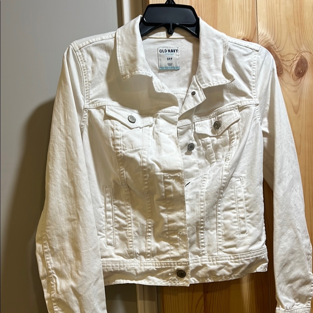 Old Navy White Jean Jacket Classic Style